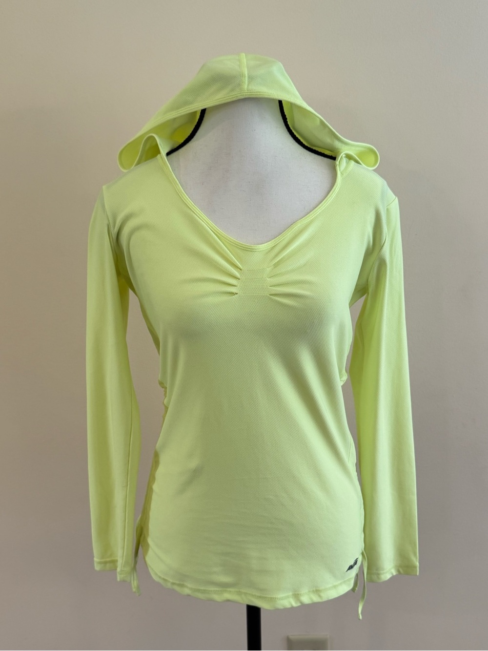 Women’s Hooded Long Sleeve Top - Neon Yellow size Small